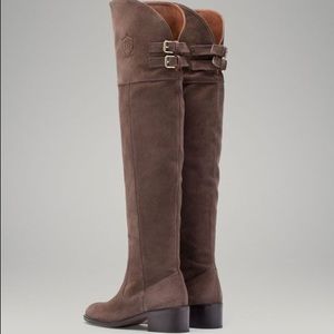 Massimo Dutti Suede Leather Over-The-Knee Boots in Brown